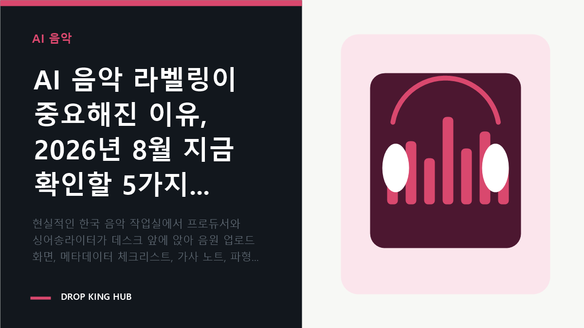 음원 업로드 전 AI 표기 항목과 메타데이터를 함께 점검하는 음악 제작자들