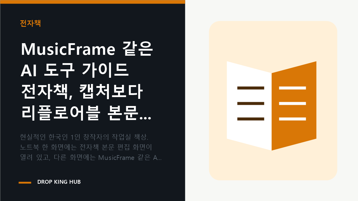 AI 도구 가이드 전자책의 본문 구조와 미리보기를 점검하는 작업 장면